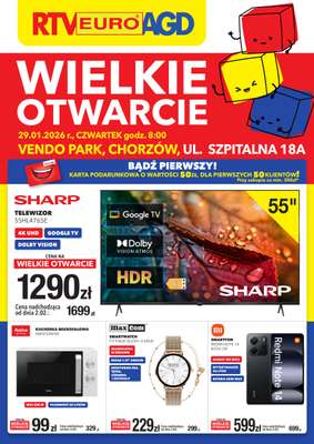 RTV EURO AGD - gazetka promocyjna WIELKIE OTWARCIE! Chorzów od czwartku 29.01 do soboty 31.01