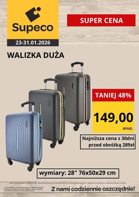 Supeco - gazetka promocyjna Walizki Super ceny od poniedziałku 26.01 do soboty 31.01 - strona 3