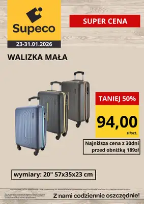 Supeco - gazetka promocyjna Walizki Super ceny od poniedziałku 26.01 do soboty 31.01