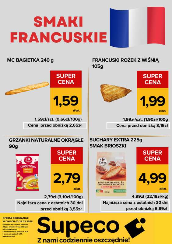 Supeco - gazetka promocyjna Smaki Francuskie od poniedziałku 02.02 do soboty 28.02