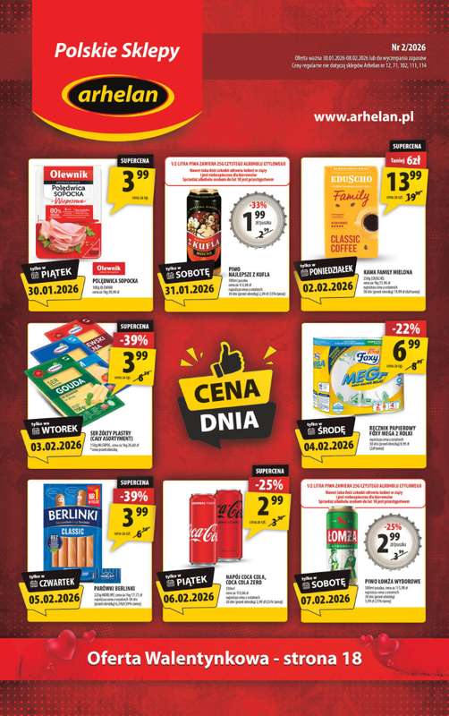 Arhelan - gazetka promocyjna Gazetka od piątku 30.01 do niedzieli 08.02