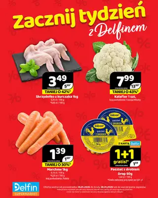 Delfin - gazetka promocyjna Zacznij tydzień z Delfinem od poniedziałku 26.01 do środy 28.01