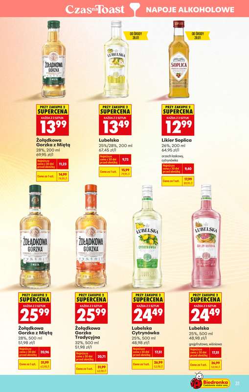 Biedronka - gazetka promocyjna Oferta alkoholowa od poniedziałku 26.01 do soboty 07.02 - strona 31