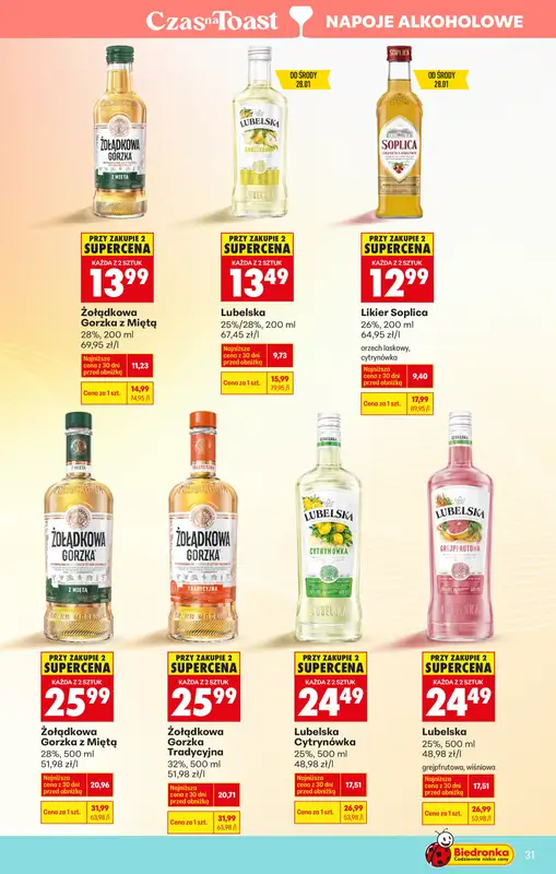 Biedronka - gazetka promocyjna Oferta alkoholowa od poniedziałku 26.01 do soboty 07.02 - strona 31