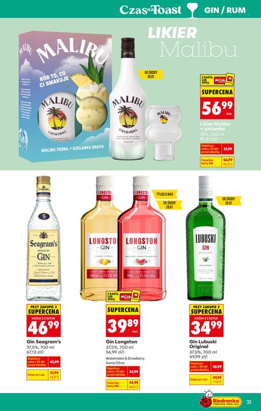 Biedronka - gazetka promocyjna Oferta alkoholowa od poniedziałku 26.01 do soboty 07.02 - strona 33