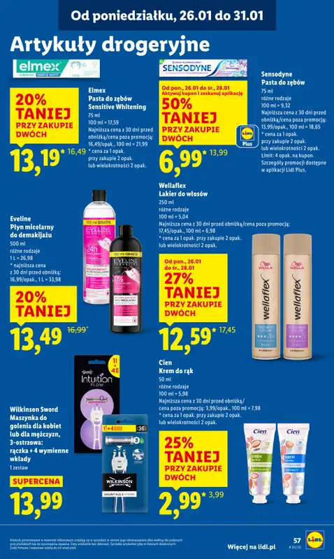 Lidl - gazetka promocyjna Oferta od poniedziałku od poniedziałku 26.01 do środy 28.01 - strona 57
