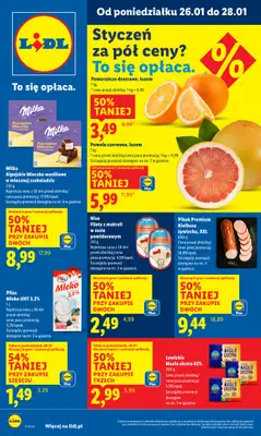 Lidl - gazetka promocyjna Oferta od poniedziałku od poniedziałku 26.01 do środy 28.01
