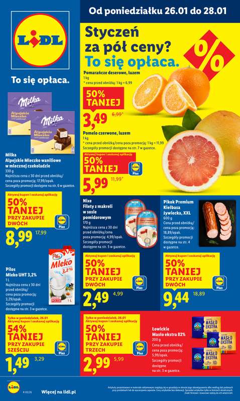 Lidl - gazetka promocyjna Oferta od poniedziałku od poniedziałku 26.01 do środy 28.01