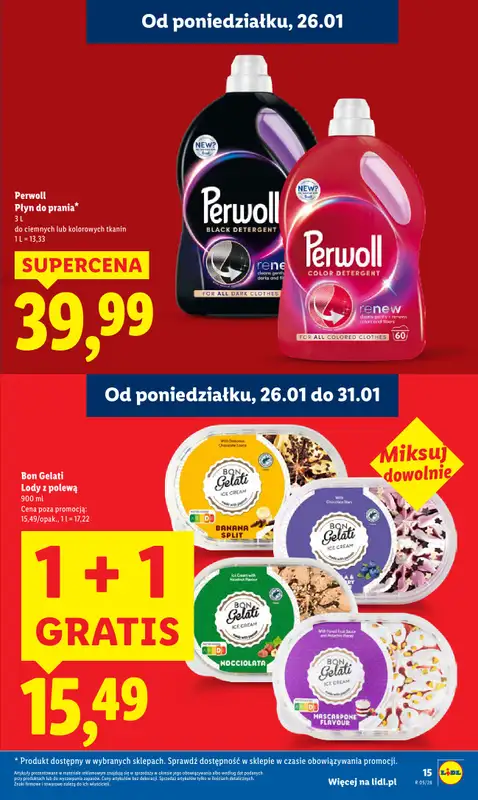 Lidl - gazetka promocyjna Oferta od poniedziałku od poniedziałku 26.01 do środy 28.01 - strona 15