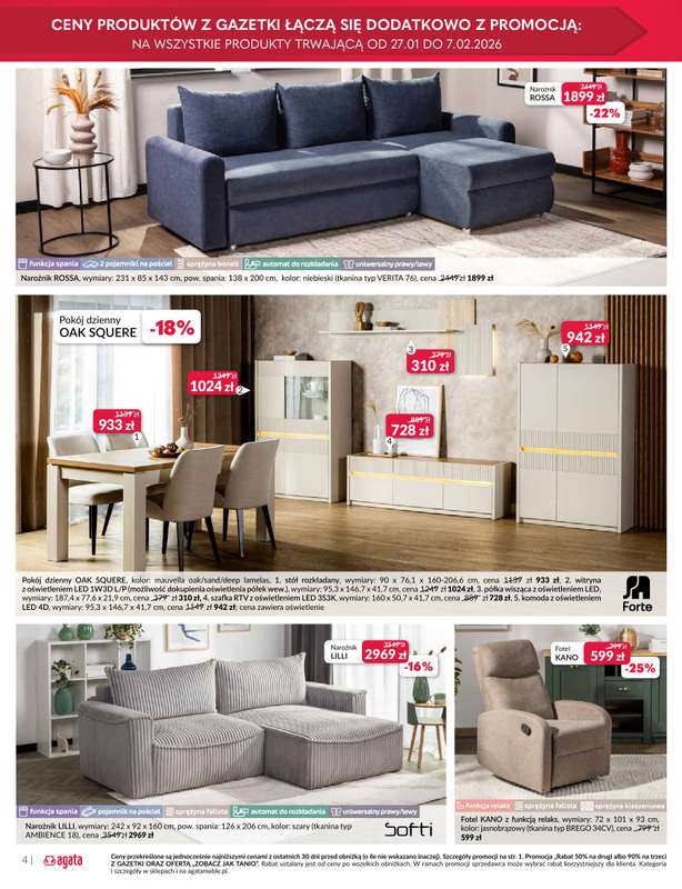 Salony Agata - gazetka promocyjna Gazetka od wtorku 27.01 do piątku 06.02 - strona 4