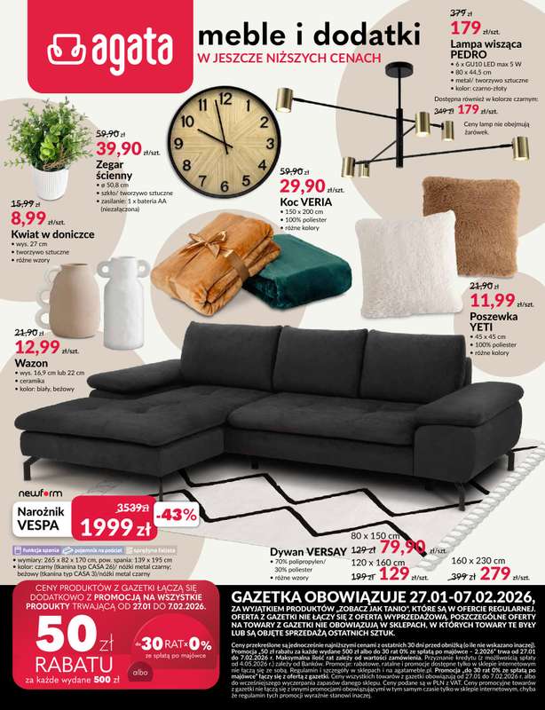 Salony Agata - gazetka promocyjna Gazetka od wtorku 27.01 do piątku 06.02