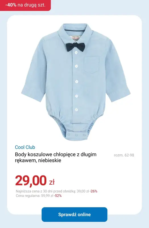 Smyk - gazetka promocyjna -40% na drugą sztukę - łączy się z WYPRZEDAŻĄ! od poniedziałku 26.01 do środy 28.01 - strona 11