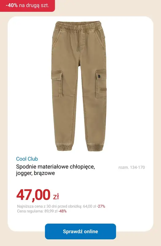 Smyk - gazetka promocyjna -40% na drugą sztukę - łączy się z WYPRZEDAŻĄ! od poniedziałku 26.01 do środy 28.01 - strona 14