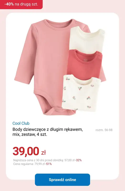 Smyk - gazetka promocyjna -40% na drugą sztukę - łączy się z WYPRZEDAŻĄ! od poniedziałku 26.01 do środy 28.01 - strona 5