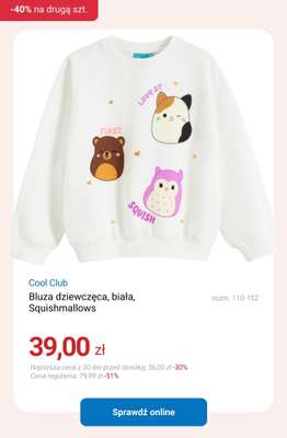 Bluza dziewczęca, biała, Squishmallows