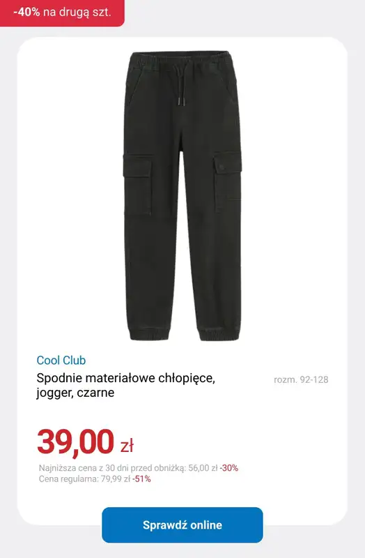 Smyk - gazetka promocyjna -40% na drugą sztukę - łączy się z WYPRZEDAŻĄ! od poniedziałku 26.01 do środy 28.01 - strona 4