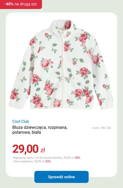 Smyk - gazetka promocyjna -40% na drugą sztukę - łączy się z WYPRZEDAŻĄ! od poniedziałku 26.01 do środy 28.01 - strona 10