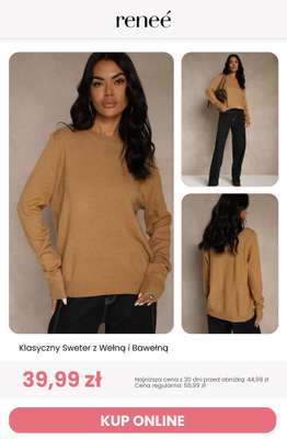 Klasyczny Sweter z Wełną i Bawełną