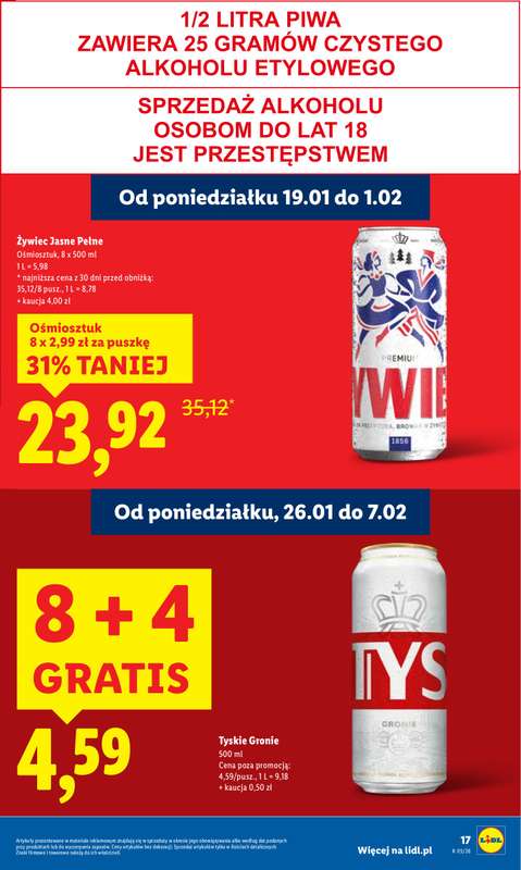 Lidl - gazetka promocyjna Oferta od poniedziałku od poniedziałku 26.01 do środy 28.01 - strona 17