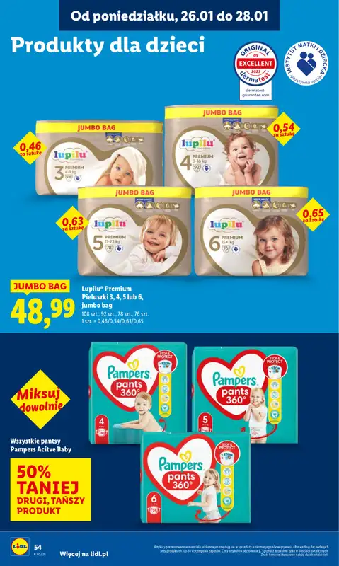 Lidl - gazetka promocyjna Oferta od poniedziałku od poniedziałku 26.01 do środy 28.01 - strona 54