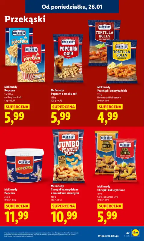 Lidl - gazetka promocyjna Oferta od poniedziałku od poniedziałku 26.01 do środy 28.01 - strona 47
