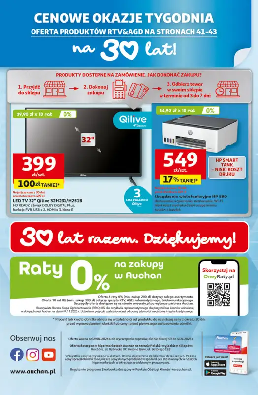 Auchan - gazetka promocyjna 30 Lat Hipermarket Auchan od czwartku 29.01 do środy 04.02 - strona 45