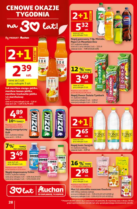 Auchan - gazetka promocyjna 30 Lat Hipermarket Auchan od czwartku 29.01 do środy 04.02 - strona 28