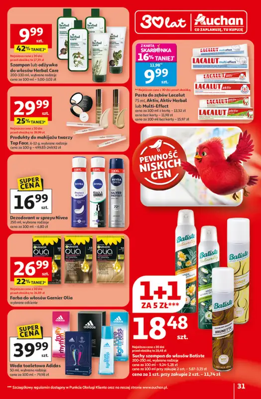 Auchan - gazetka promocyjna 30 Lat Hipermarket Auchan od czwartku 29.01 do środy 04.02 - strona 31