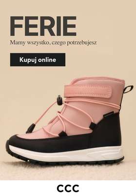 CCC - gazetka promocyjna Obuwie zimowe na FERIE - promocje! od wtorku 27.01 