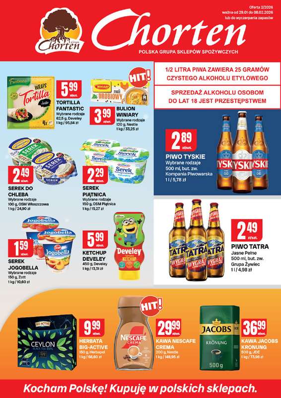 Chorten - gazetka promocyjna Gazetka Małopolskie, Śląsk, Podkarpackie, Opolskie Market od czwartku 29.01 do niedzieli 08.02