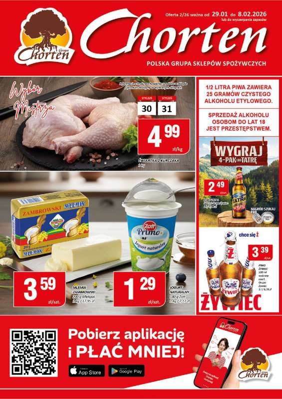 Chorten - gazetka promocyjna Gazetka Mazowsze Market od czwartku 29.01 do niedzieli 08.02