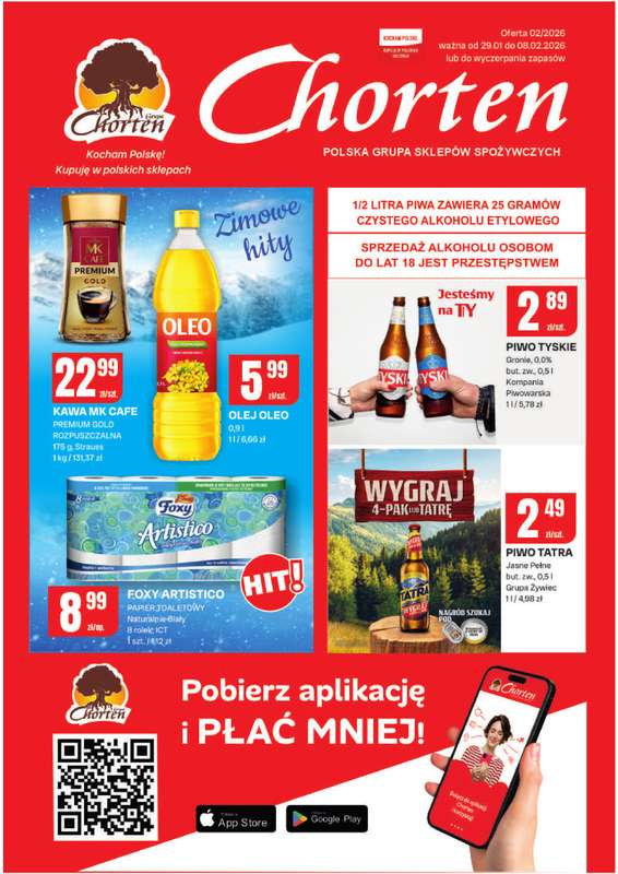 Chorten - gazetka promocyjna Gazetka Podlaskie Market od czwartku 29.01 do niedzieli 08.02