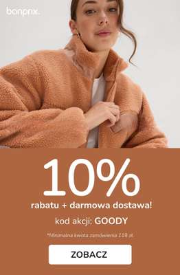 bonprix - gazetka promocyjna 10% rabatu + darmowa dostawa z KODEM! od wtorku 27.01 do środy 28.01