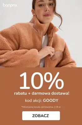 bonprix - gazetka promocyjna 10% rabatu + darmowa dostawa z KODEM! od wtorku 27.01 do środy 28.01