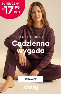 Sinsay - gazetka promocyjna Codzienna wygoda - bluzy i dresy od 17,99 zł od wtorku 27.01 do poniedziałku 02.02