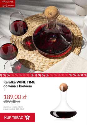 Karafka WINE TIME do wina z korkiem