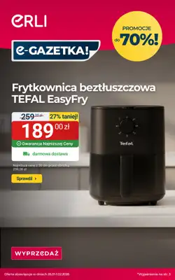 ERLI - gazetka promocyjna Wielkie Rabaty na AGD, Elektronikę i Sprzęt Fitness! od poniedziałku 26.01 do niedzieli 01.02