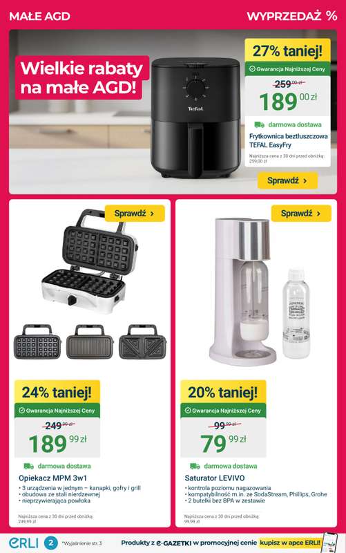 ERLI - gazetka promocyjna Wielkie Rabaty na AGD, Elektronikę i Sprzęt Fitness! od poniedziałku 26.01 do niedzieli 01.02 - strona 2