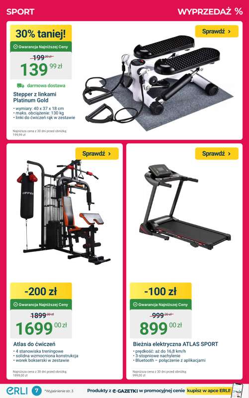 ERLI - gazetka promocyjna Wielkie Rabaty na AGD, Elektronikę i Sprzęt Fitness! od poniedziałku 26.01 do niedzieli 01.02 - strona 7