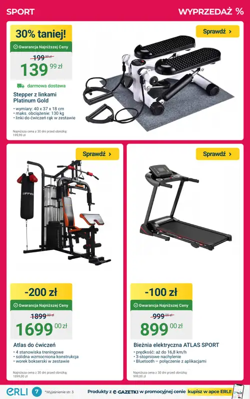 ERLI - gazetka promocyjna Wielkie Rabaty na AGD, Elektronikę i Sprzęt Fitness! od poniedziałku 26.01 do niedzieli 01.02 - strona 7
