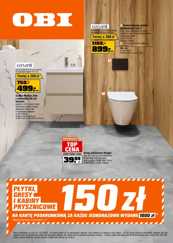 OBI - gazetka promocyjna Gazetka od środy 28.01 do wtorku 17.02