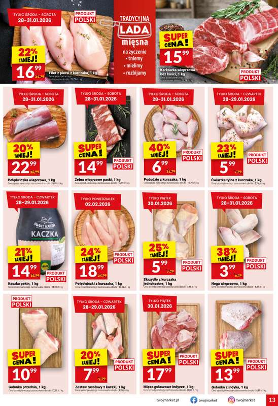 Twój Market - gazetka promocyjna Gazetka od środy 28.01 do wtorku 03.02 - strona 13