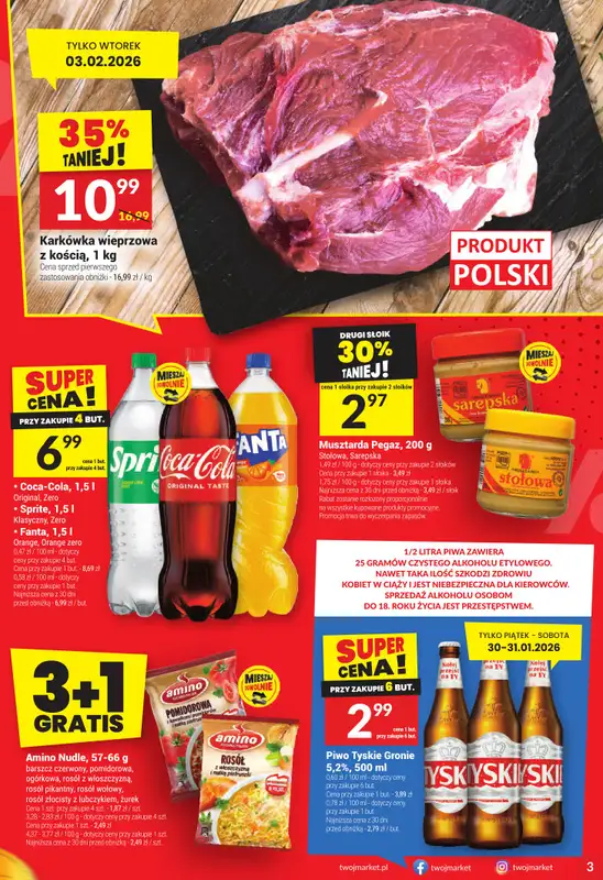 Twój Market - gazetka promocyjna Gazetka od środy 28.01 do wtorku 03.02 - strona 3