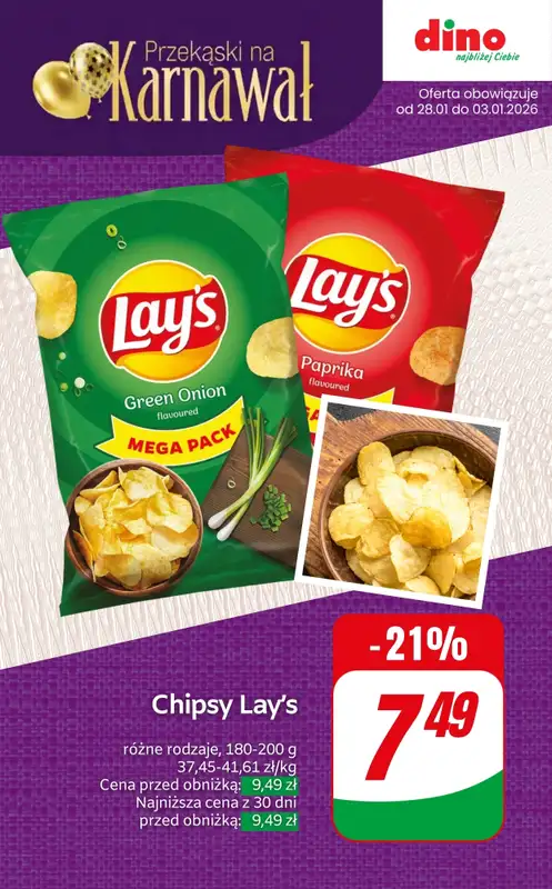Dino - gazetka promocyjna Karnawałowe przekąski w SUPER cenach! od czwartku 29.01 do wtorku 03.02 - strona 10