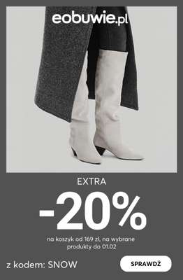 eobuwie.pl - gazetka promocyjna Extra -20% przy zakupach za min.169 zł od środy 28.01 do niedzieli 01.02