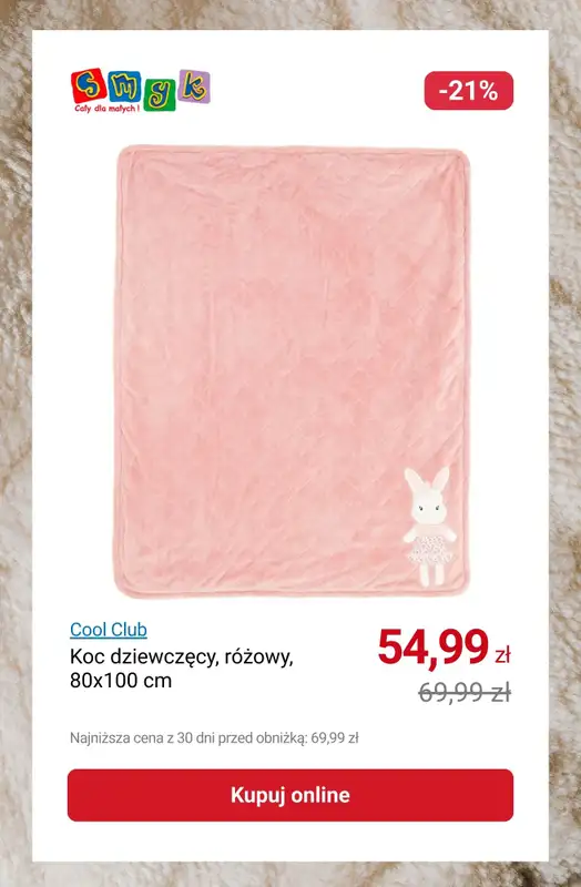 Smyk - gazetka promocyjna Do -25% na śpiworki i kocyki od środy 28.01 do poniedziałku 09.02 - strona 9