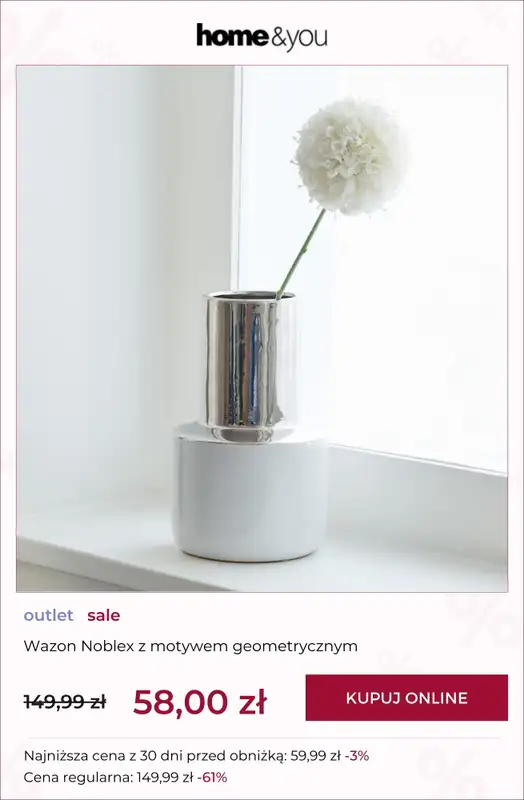 home&you - gazetka promocyjna SALE: dekoracje od środy 28.01 do czwartku 05.02 - strona 7