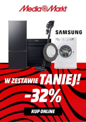 Media Markt - gazetka promocyjna -32% na wybrane produkty dużego AGD Samsung od środy 28.01 do soboty 31.01