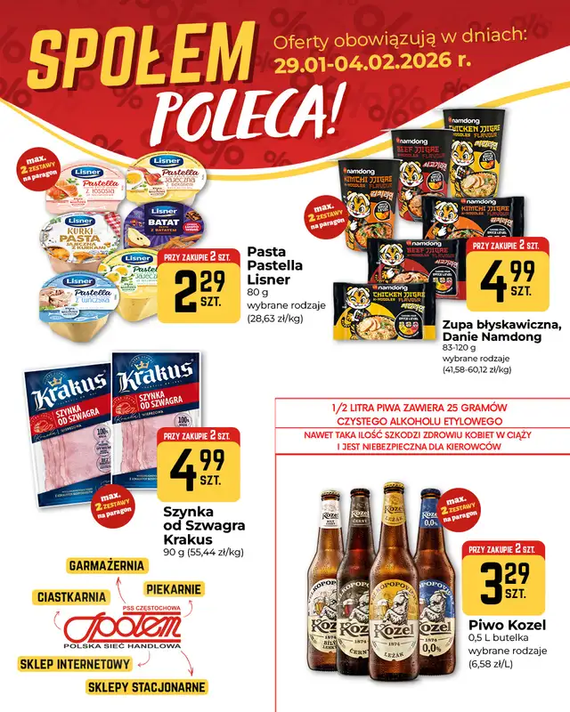 Społem Częstochowa - gazetka promocyjna Plakaty promocyjne od czwartku 29.01 do środy 04.02 - strona 3
