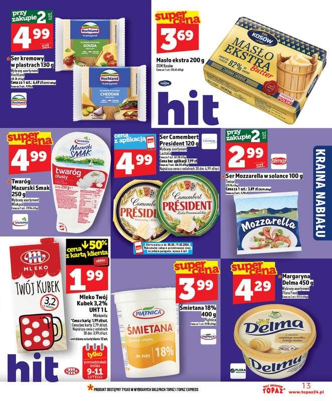 TOPAZ - gazetka promocyjna Nowa gazetka od czwartku, 05.02 od czwartku 05.02 do środy 11.02 - strona 13